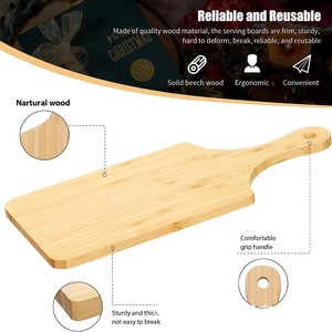 เขียงไม้ไผ่พร้อมที่จับ ถาดเสิร์ฟชีสและเนื้อสัตว์สำหรับงานเลี้ยง - Product Image 2