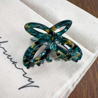 Pince à cheveux personnalisée pour femme, style rétro Wenhui, 4,5 cm, en acétate PVC, motif papillon ajouré, pour usage quotidien et fêtes