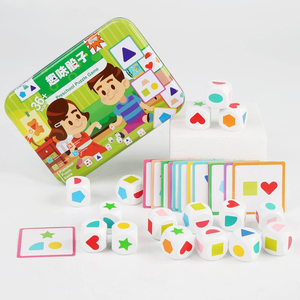 Juego de dados con forma para niños, juguetes Montessori, tarjetas geométricas a juego, pensamiento cerebral, juguetes de aprendizaje interactivos para padres e hijos - Product Image 3