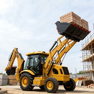 NUEVA Retroexcavadora 3CX 3DX 4CX 4WD con Cargador Frontal, Mini Excavadora Hidráulica Pequeña con Ruedas 420 F2, Mini Excavadora - Product Image 1