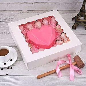 กล่องกระดาษคราฟท์สีขาวธรรมชาติสำหรับเบเกอรี่ พร้อมหน้าต่าง PVC กล่องคุกกี้ขนาดใหญ่ - Product Image 4