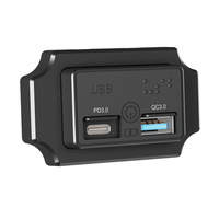 Cargador USB para Autobús, 12V 24V 48W, Enchufe de Carga para Coche con 2 Puertos USB, 30W PD3.0 USB-C, 18W USB-A QC3.0, Interruptor Táctil
