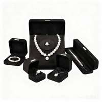 Boîte d'emballage pour collier, bracelet, boucles d'oreilles, bague, accessoires, vente en gros d'usine, logo personnalisé, boîte à bijoux en velours faite à la main