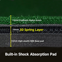 Tapis de frappe de golf commercial en nylon premium 5x5 pieds, base en EVA amortissante, pour la pratique à domicile et dans la cour