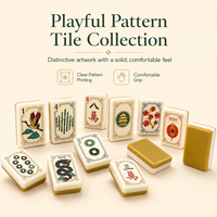 Juego de Mahjong Americano Acrílico con Patrón de Grulla Dorada Vintage, 160 Fichas, para Regalos Navideños