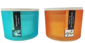 Bougie vintage parfumée givrée, avec couvercle en bois aimanté et en matériau de cire de soja, pot de luxe pour la saint-valentin et les vacances - Product Image 2