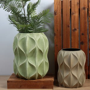 Vaso de Flores em Forma de Losango Retro de Magnésio, Ornamentos Minimalistas para Decoração de Casa, Cerâmica Decorativa para Sala de Estar - Product Image 2
