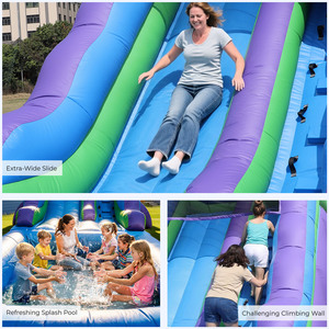 30x15x18FT Commercial Grade PVC <strong>Large</strong> Inflatable <strong>Slide</strong> Outdoor Adult Kids Backyard Inflatable Water <strong>Slide</strong> With <strong>Large</strong> Pool,Blower - Product Image 5