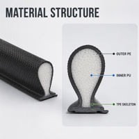 Bande d'étanchéité en PU en gros, mousse de polyuréthane flexible pour portes et fenêtres, joint d'étanchéité pour protection des interstices et des bords des cadres