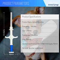Étiquettes de micro-puces d'identification pour animaux de compagnie OEM&ODM d'usine, norme universelle 134,2 kHz FDX-B, taille plus petite 8 mm de longueur pour chiens, chats et petits animaux