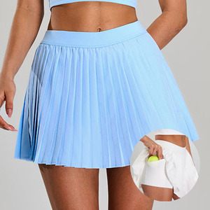 Yiyi Groothandel Ademende Damessport Rokken Fitness Hoge Taille Atletische Rok Voor Dames Geplooid Nake-Feel Tennisrokken - Product Image 1