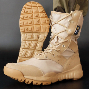 รองเท้าเดินป่าสำหรับฝึกซ้อม HKSF TSB1102 รุ่นซัมเมอร์ ระบายอากาศได้ดี น้ำหนักเบา พื้นรองเท้า EVA สีกากี แบบมีซิป - Product Image 3