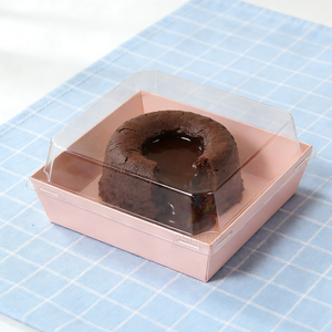 Boîte d'emballage en papier rose pour charcuterie, donuts, macarons, gaufres et produits de boulangerie, avec fenêtre, jetable - Product Image 6