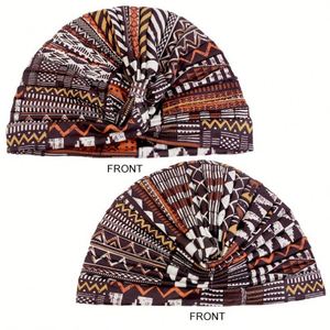 En gros, Foulards de tête multifonctionnels d'extérieur pour femmes, imprimés à motifs, en polyester élastique, styles turban torsadé, bonnet et foulard - Product Image 3