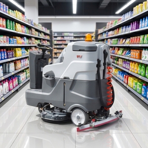 Nouvelle autolaveuse commerciale autoportée à batterie avec balai raclette de 1200 mm et réservoir de récupération de 180 L pour un essorage rapide - Product Image 1