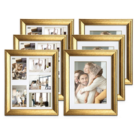Cadre en bois pour collage 11x14 avec verre véritable et tapis blanc pour image 5 4x6 or