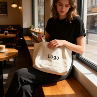 Sac fourre-tout en toile réutilisable personnalisé de haute qualité à prix abordable, imprimé avec logo, taille personnalisée, pour ranger livres, gobelets et usage quotidien