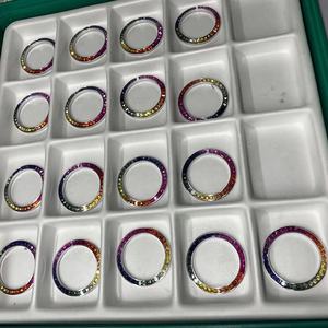 Piezas de reloj personalizadas, insertos de bisel de arcoíris hechos de acero inoxidable con <span class=keywords><strong>piedra</strong></span> arcoíris - Product Image 6