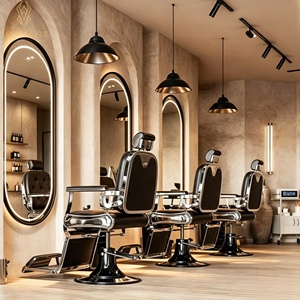 Station de travail pour salon de coiffure, mobilier de salon de beauté, design d'intérieur personnalisé pour salon de coiffure, personnalisation complète de la pièce, décoration de magasin - Product Image 1