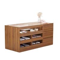 Meuble de caisse pour boutique de vêtements, style influenceur, avec îlot de présentation, table de circulation, présentoir, pour ornements et bijoux, en bois et verre, table de bar