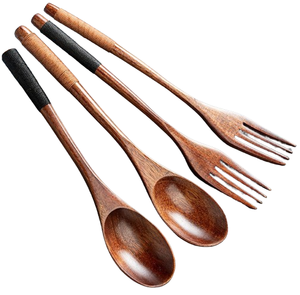 Vajilla Cubiertos de madera para cocina Decoración de mesa Juegos de cubiertos Hogar Hotel Restaurante Cubiertos de madera - Product Image 3