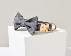 ผูกโบว์สีเทาลายสก๊อตสำหรับสุนัขเด็กผู้ชายปลอกคอสุนัขงานแต่งงานปลอกคอลูกสุนัขและโบว์ตะกั่วจัดส่งฟรีจากสหราชอาณาจักร - Product Image 4