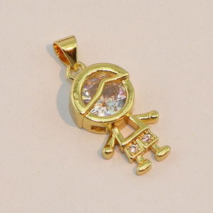 CZ8882 Bling, plaqué or 18 carats, micro CZ, zircone cubique, breloques pour enfants, filles et garçons, meilleurs amis, couples, pour la fabrication de bijoux - Product Image 6