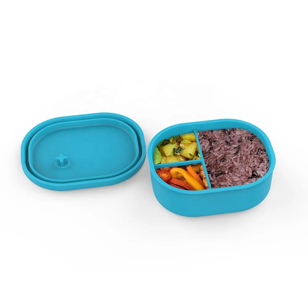 2024 Gift Hot Selling Bpa Free Silicone Custom Tableware Lunch Box Kids Food Bento Lunch Box