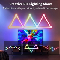 Lampe murale LED intelligente moderne avec contrôle WiFi, synchronisation du rythme musical RGBIC, bande lumineuse