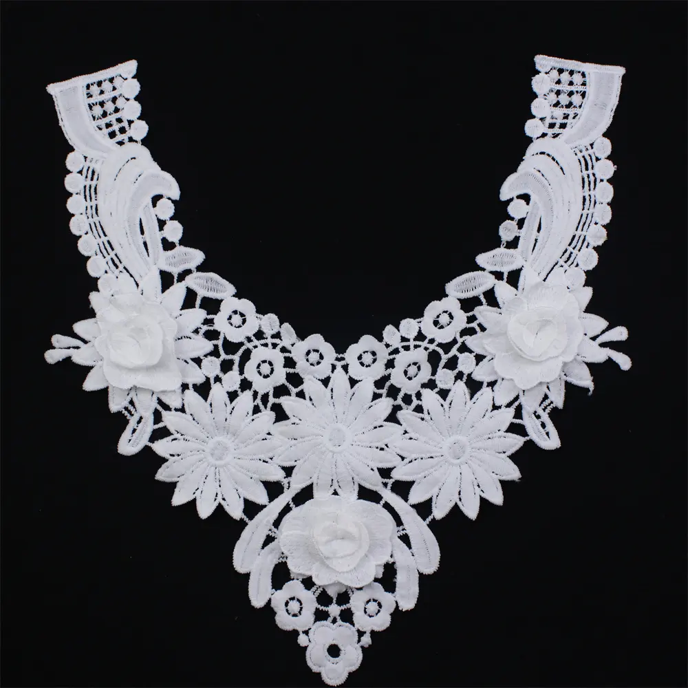 Offre Spéciale Applique Broderie Col Dentelle Cols Décolleté Cou Dentelle Garniture Collier pour enfants Robe