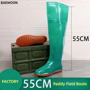 BAEWOON SJ03 รองเท้าบูทกันฝนแบบสูง 55 ซม. กันลื่น สำหรับตกปลา พื้นนุ่ม กันน้ำ และทนทานต่อการสึกหรอ - Product Image 1