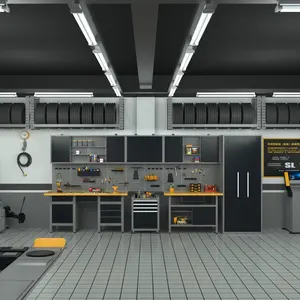 JZD ตู้เครื่องมือเฟอร์นิเจอร์ในโรงรถ,ม้านั่งทำงานกล่องเครื่องมือปรับแต่งได้ทำจากเหล็กมีลิ้นชัก