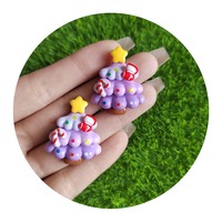 100 piezas de dijes de slime mixtos con forma de árbol de Navidad, 100 piezas de cuentas de resina para juguetes infantiles, accesorios para el cabello, fundas de teléfono y pegatinas DIY