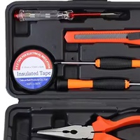 Ensemble d'outils ménagers 9 pièces LL002-0, kit d'outils portables avec boîte de rangement, tournevis, pince, couteau utilitaire pour la réparation et le bricolage à domicile