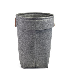 Collapsible Felt Laundry <b>Bucket</b> Dirty Clothes Storage Container Organization With Pu Handle Home Storage Basket - Product Image 5