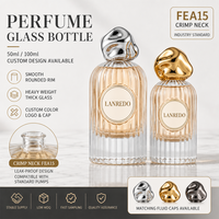Flacon de parfum vide unique en verre cannelé cylindrique de qualité supérieure, 30 ml, 50 ml, 100 ml, avec bouchon en plastique torsadé fluide