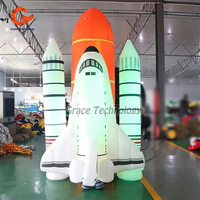Lanzadera espacial inflable gigante para exteriores, modelo de nave espacial con luces LED para publicidad