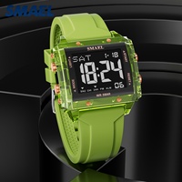 SMAEL 8128 Jam Tangan Digital Olahraga Pria dengan Layar Ganda, Alarm, Tahan Air 50m, Dilengkapi Stopwatch dan Tali Silikon.