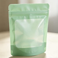 Lichtgewicht zakje met driezijdige ritssluiting, recyclebaar, mat transparant venster, vochtbestendig, voor cosmetische samples, snoep, kralen, haarproducten