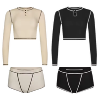Baju Renang Wanita Model Terbaru, Bikini Dua Potong Musim Panas Seksi, Atasan Crop Top Pinggang Tinggi, Bawahan Bikini Model Cheeky