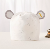 Bonnet en coton pour nouveau-né 0-3 mois, double couche, doux, pour le printemps et l'automne, mignon, décontracté, antibactérien, unisexe