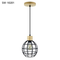 Lámpara Colgante E27 Estilo Jaula, Lámpara de Techo Colgante de Metal Nórdico para Bar, Restaurante, Dormitorio, Decoración del Hogar