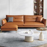 Canapé de bureau moderne en cuir de luxe, trois places, inclinable, avec table basse, pour hôtel, réception d'entreprise, réunion, négociation avec les invités