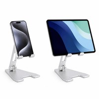 Support de téléphone pliable en alliage d'aluminium pour jeux, support de bureau réglable sur deux axes pour tablette, smartphone, iPad, portable