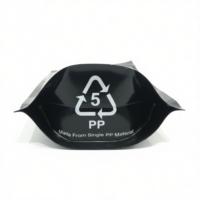 Sac d'emballage biodégradable en papier kraft noir mat brillant avec valve et fermeture éclair pour bonbons, viande séchée, snacks, noix, chips et flocons d'avoine