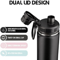 Bouteille d'eau isotherme en acier inoxydable à double paroi, portable, classique, pour le voyage, le camping, la salle de sport
