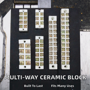บล็อกขั้วต่อเซรามิกแบบเปิดหลายทาง BETE 5-100A 1 ขั้ว ถึง 12 ขั้ว เชื่อมต่อแบบสกรู หน้าสัมผัสทองเหลือง สำหรับงานอุตสาหกรรม - Product Image 2