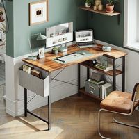 Bureau d'angle moderne extensible pour la maison, petit bureau d'ordinateur en forme de L avec étagères réversibles, table de jeu blanche pour l'étude et l'écriture
