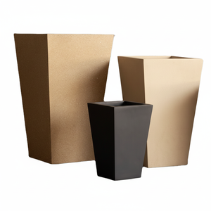 Jardinière de grande taille enduite de poudre mate de FORME CARRÉE de STYLE EUROPÉEN pour le jardinage extérieur salon hôtel S/3 - Product Image 1