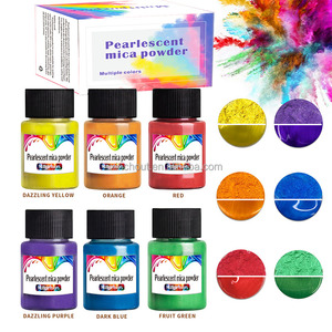 Poudre de mica, ensemble de 6 couleurs, pigment <span class=keywords><strong>nacré</strong></span> pour résine époxy, pigment pour la fabrication de savon, bombes de bain, fabrication de bougies - Product Image 3